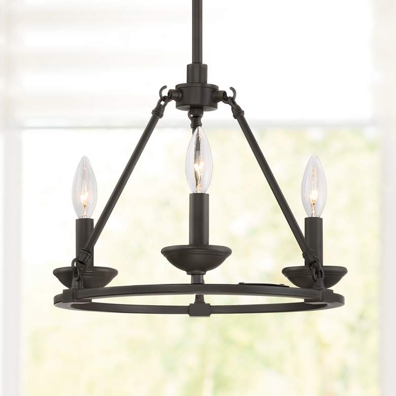 Image 1 Myland 15" Wide Bronze Metal 3-Light Pendant Chandelier