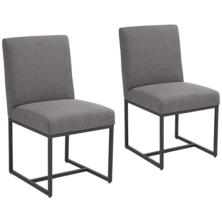 Image 1 Myles Gray Fabric Dining Chairs Set of 2