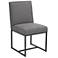 Myles Grey Fabric and Black Metal Dining Chair