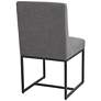 Myles Grey Fabric and Black Metal Dining Chair