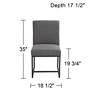 Myles Grey Fabric and Black Metal Dining Chair