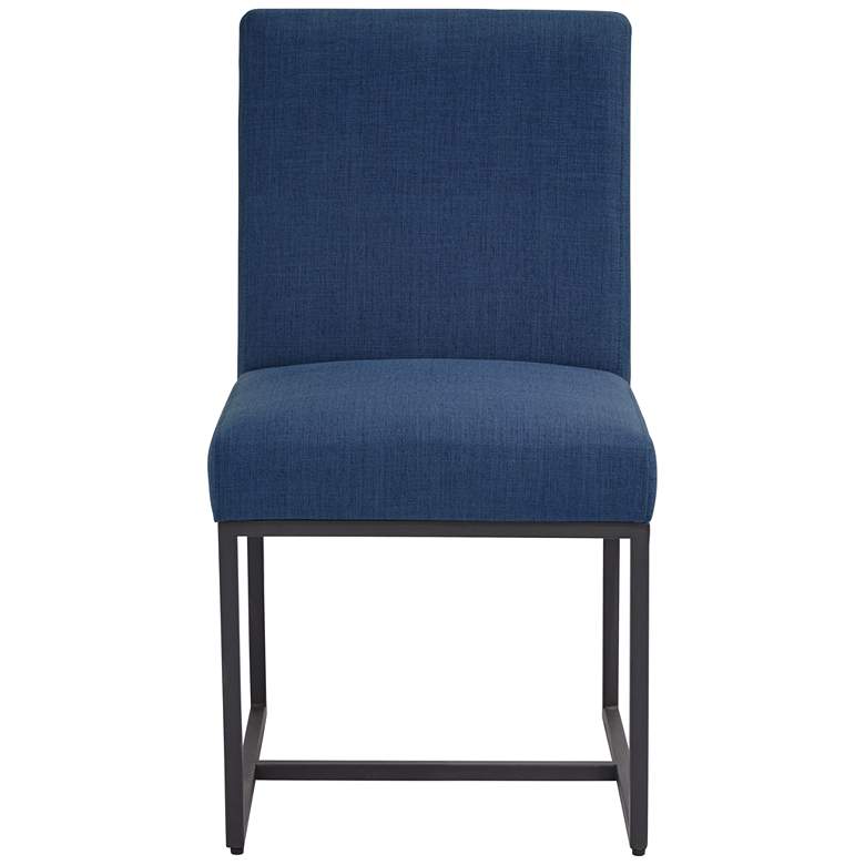 Image 7 Myles Navy Fabric and Black Metal Dining Chair more views