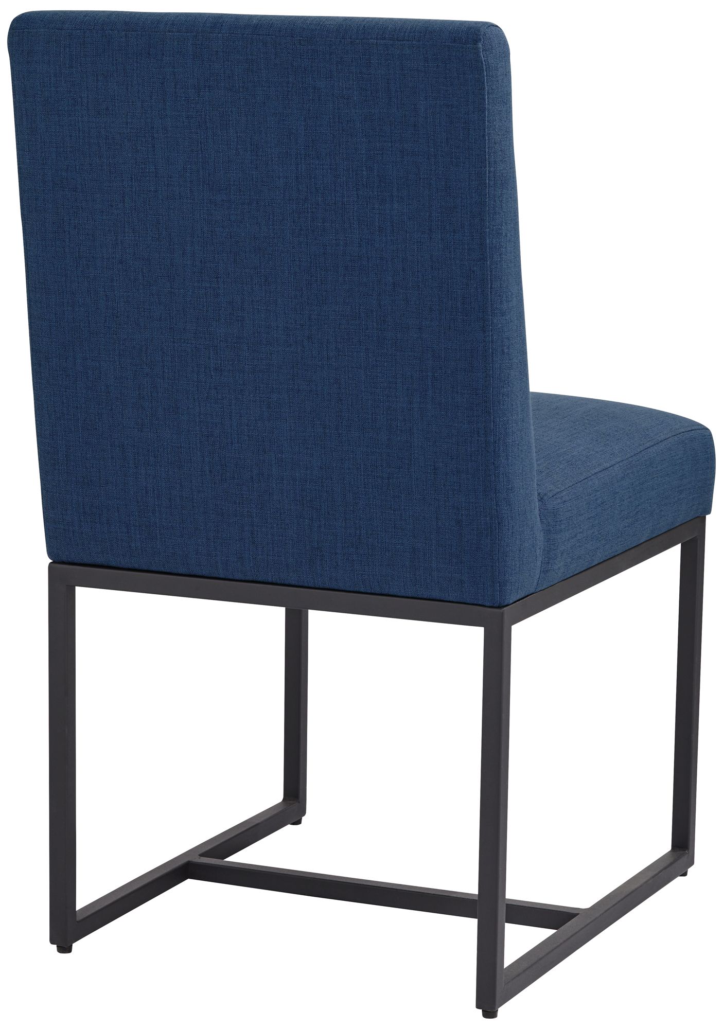 Myles Navy Fabric and Black Metal Dining Chair