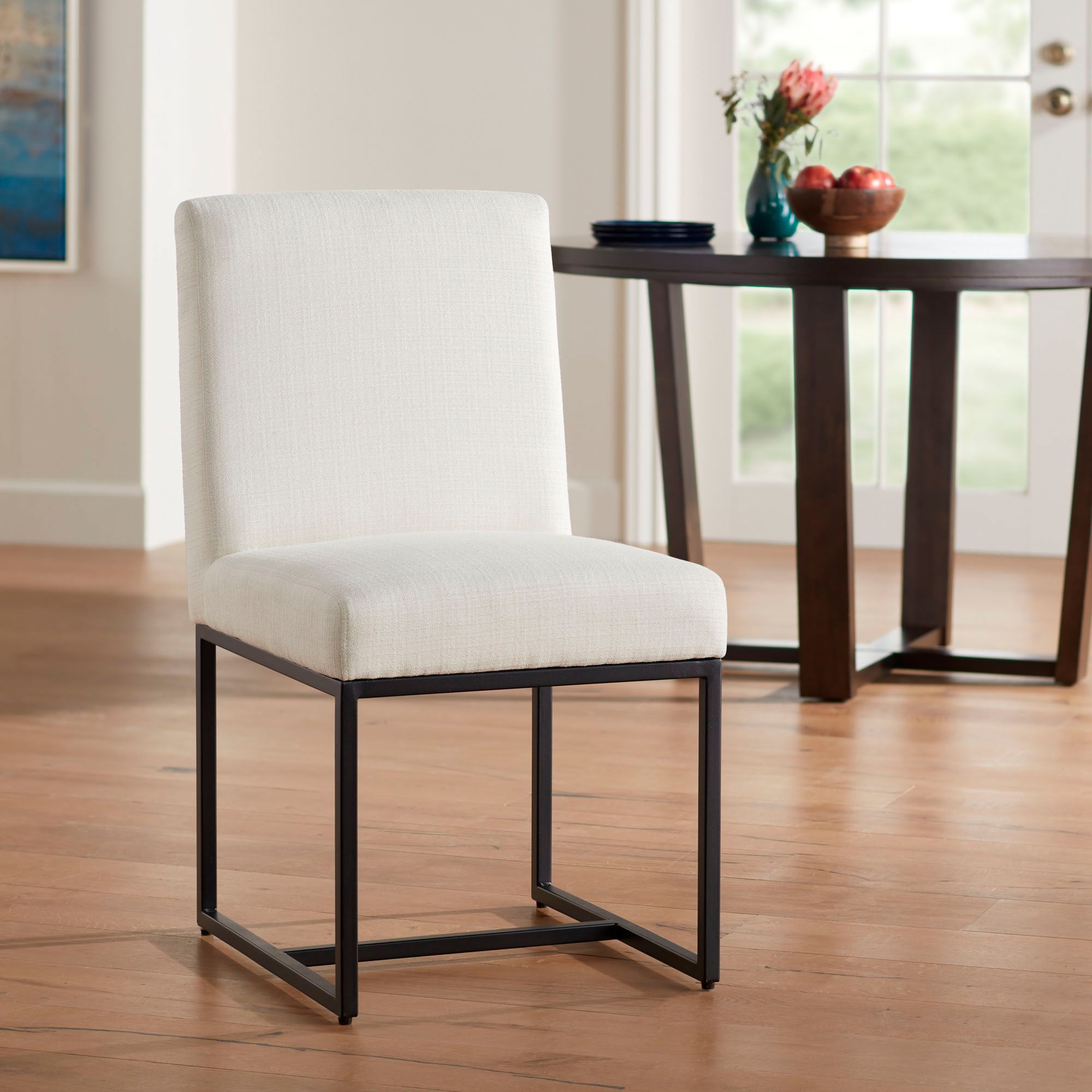 Black dining chairs online metal