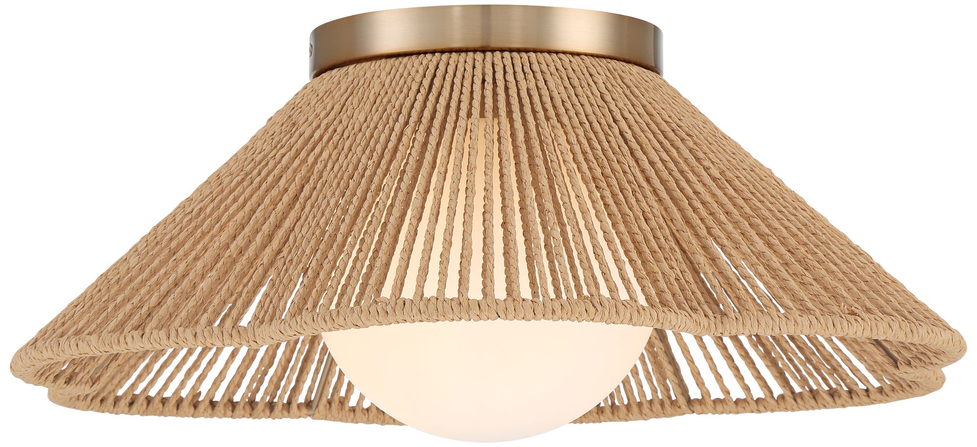 Image 6 Mylinh 22" Wide Natural Rope and Soft Gold Coastal Ceiling Light more views