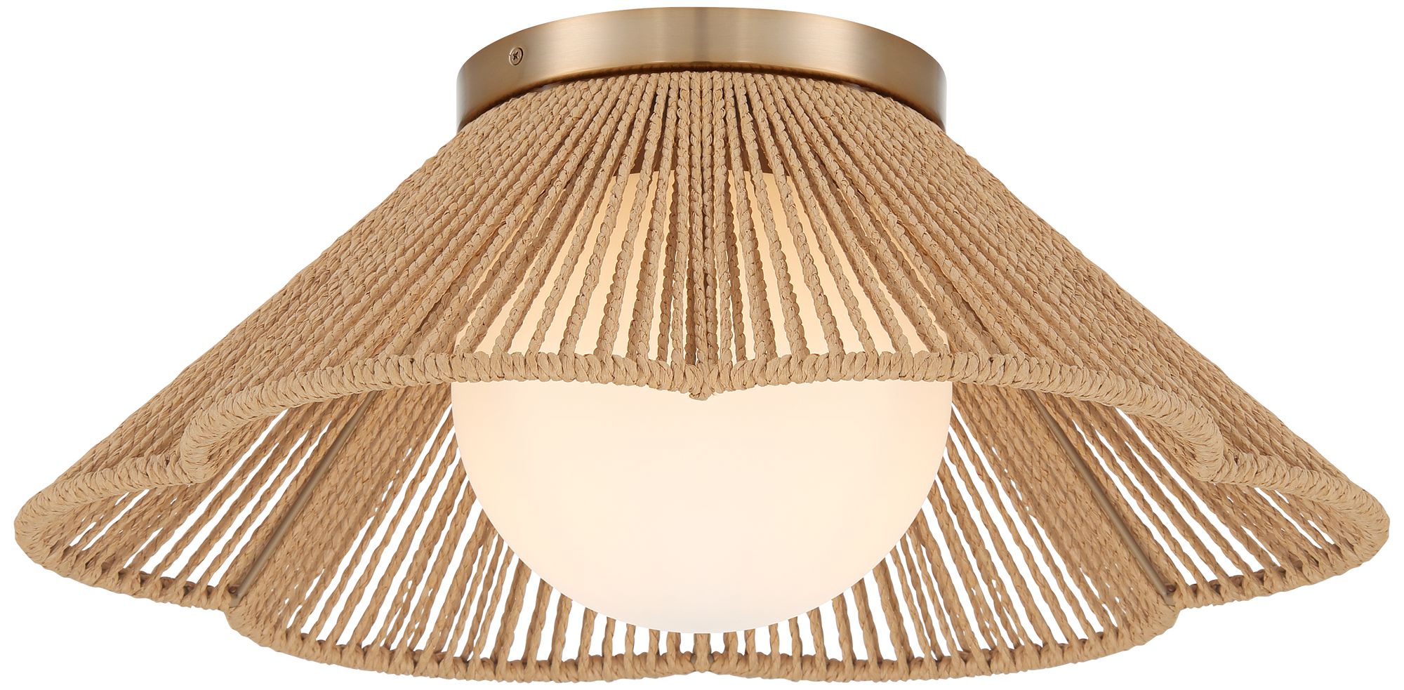 Mylinh 22" Wide Natural Rope and Soft Gold Coastal Pendant Light in scene
