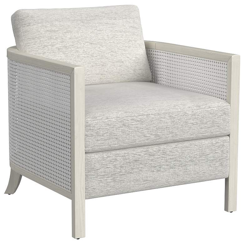 Image 1 Mylo Coastal Inspired Accent Chair With White Washed Cane Frame