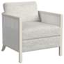 Mylo Coastal Inspired Accent Chair With White Washed Cane Frame