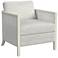 Mylo Coastal Inspired Accent Chair With White Washed Cane Frame