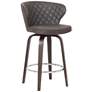 Mynette 26" Brown Faux Leather Swivel Counter Stool