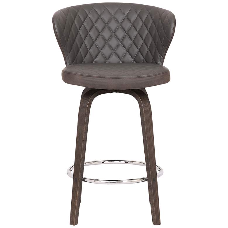 Image 2 Mynette 26" Brown Faux Leather Swivel Counter Stool more views