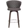 Mynette 26" Brown Faux Leather Swivel Counter Stool