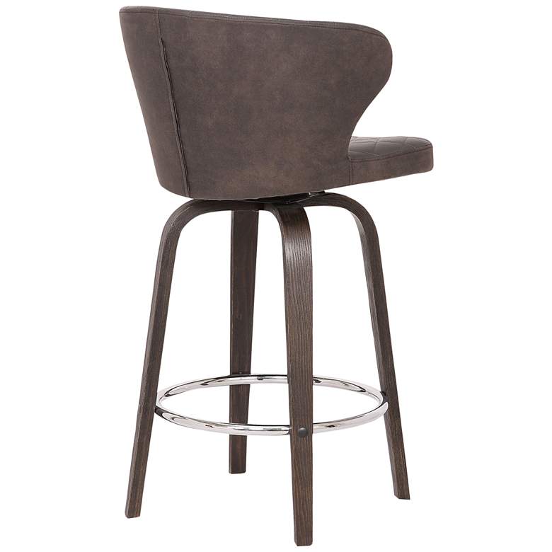 Image 4 Mynette 26" Brown Faux Leather Swivel Counter Stool more views