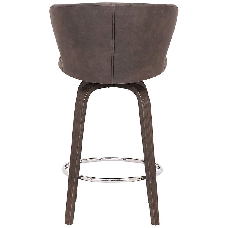 Image 4 Mynette 30 inch Brown Faux Leather Swivel Tufted Bar Stool more views