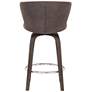 Thumbnail4 of Mynette 30" Brown Faux Leather Swivel Tufted Bar Stool more views