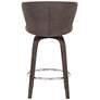 Mynette 30" Brown Faux Leather Swivel Tufted Bar Stool