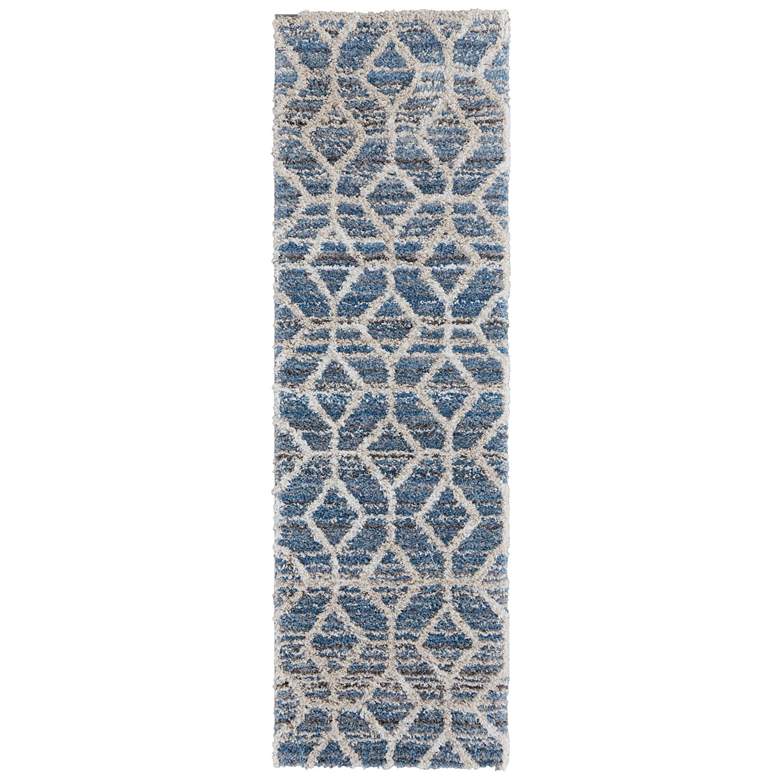 Image 1 Mynka Transitional Diamond Soft Indoor Blue Area Rug 39ICF