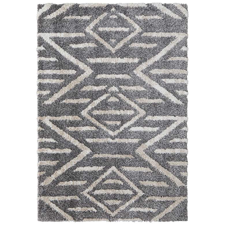 Image 1 Mynka Transitional Diamond Soft Indoor Gray Area Rug 39IBF