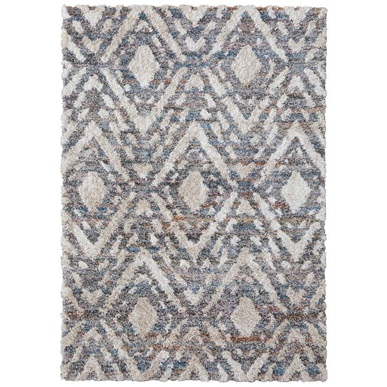 Image 1 Mynka Transitional Diamond Soft Indoor Ivory Area Rug 39IAF