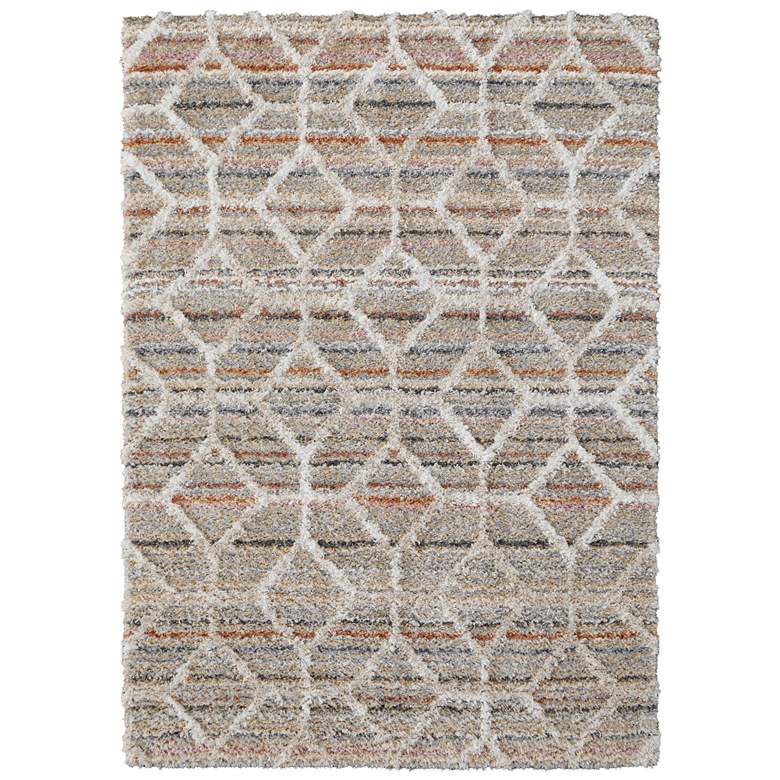 Image 1 Mynka Transitional Diamond Soft Indoor Tan Area Rug 39ICF