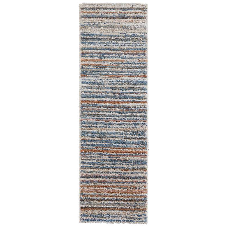 Image 1 Mynka Transitional Stripes Soft Indoor Ivory Area Rug 39IEF