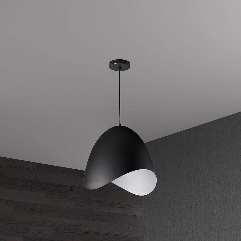 Image 3 Myra 15" Wide Black Pendant Light more views