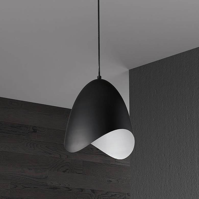 Image 1 Myra 8" Wide Small Black Pendant