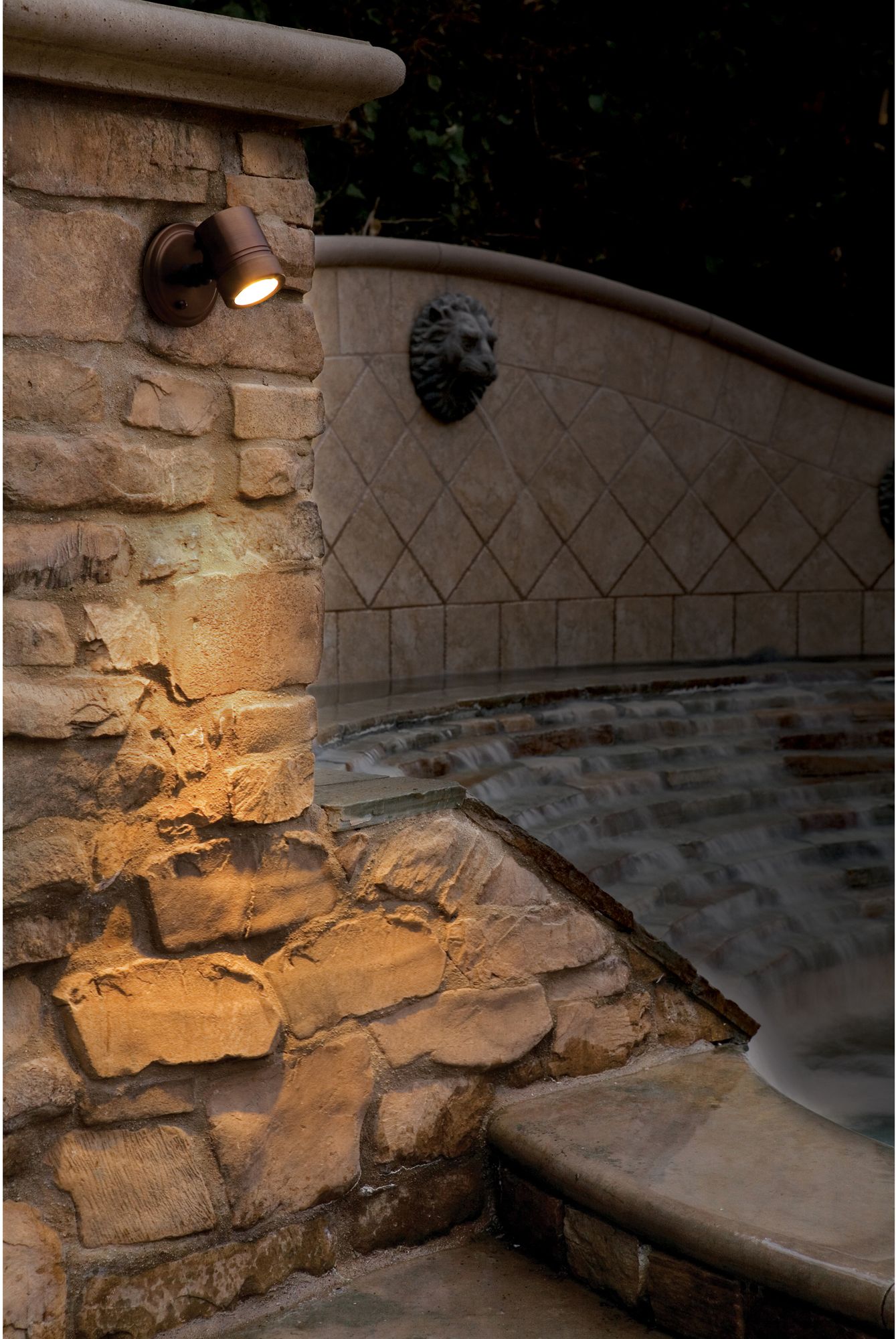 Myra Collection Bronze Outdoor Halogen Spotlight in scene