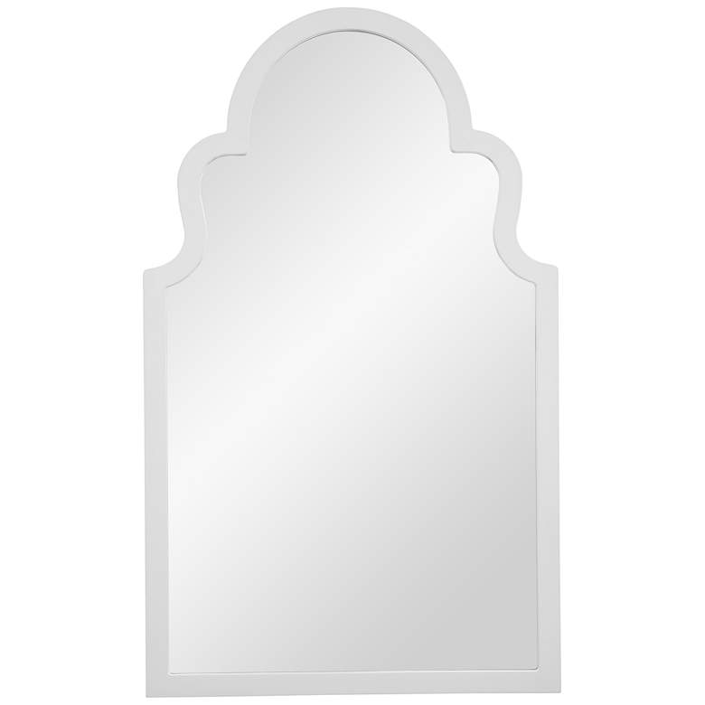Image 1 Myrna White Lacquer 24 inch x 40 inch Arch Top Wall Mirror