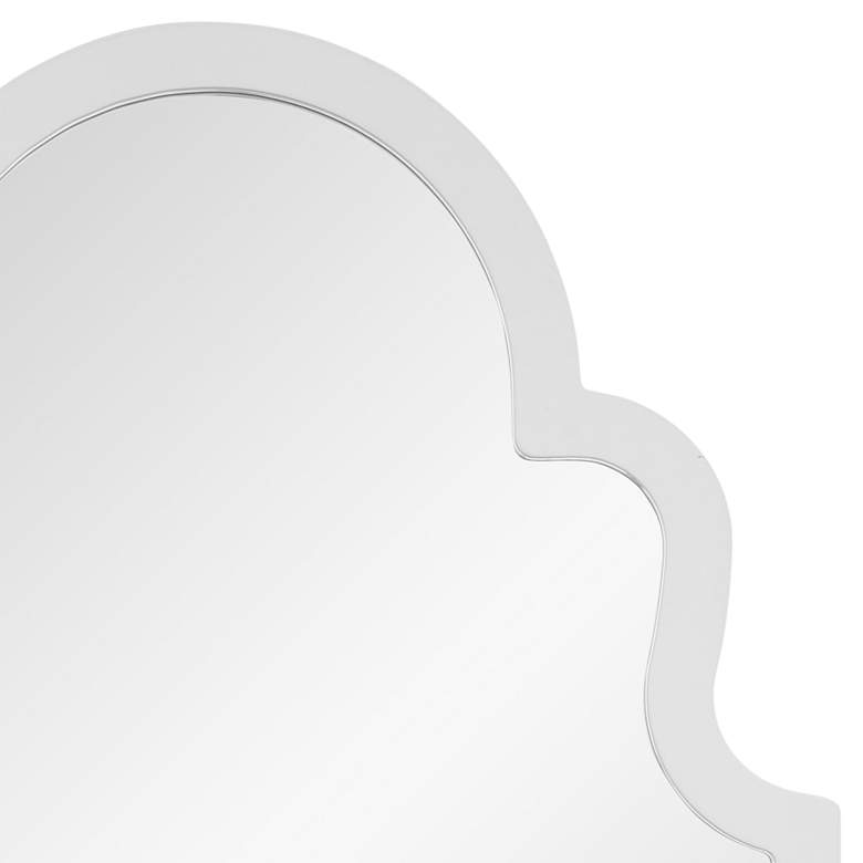 Image 2 Myrna White Lacquer 24" x 40" Arch Top Wall Mirror more views