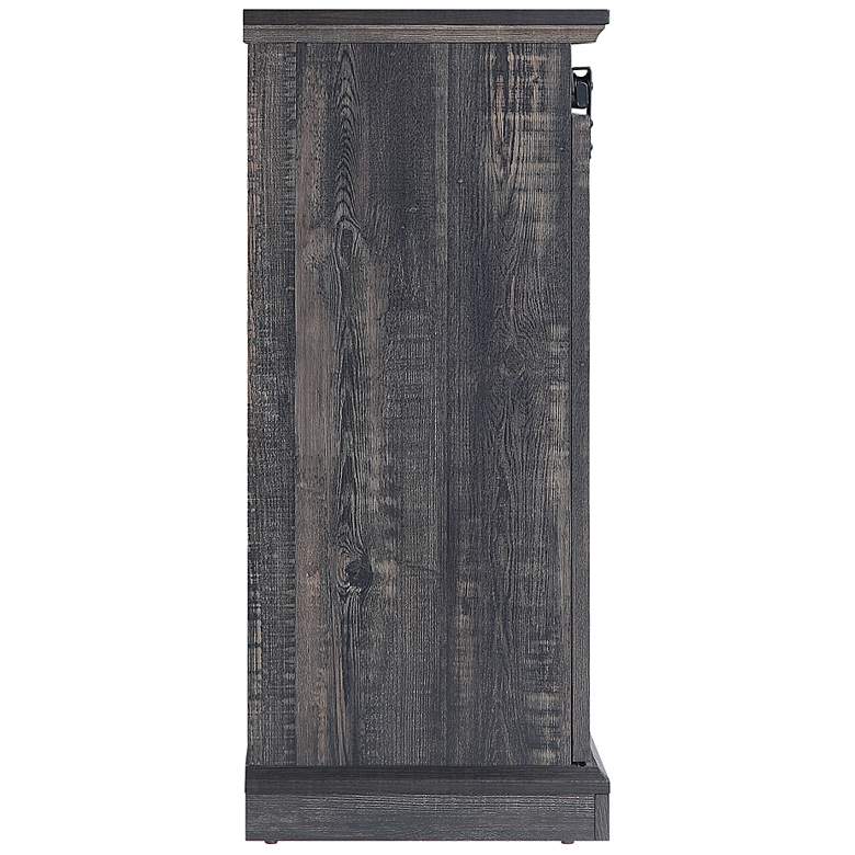 Image 7 Myrtle 60" Wide Heavy Brown Wood 2-Door TV Stand more views