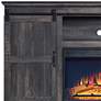 Myrtle 60"W Heavy Brown 2-Door 5-Shelf Electric Fireplace in scene