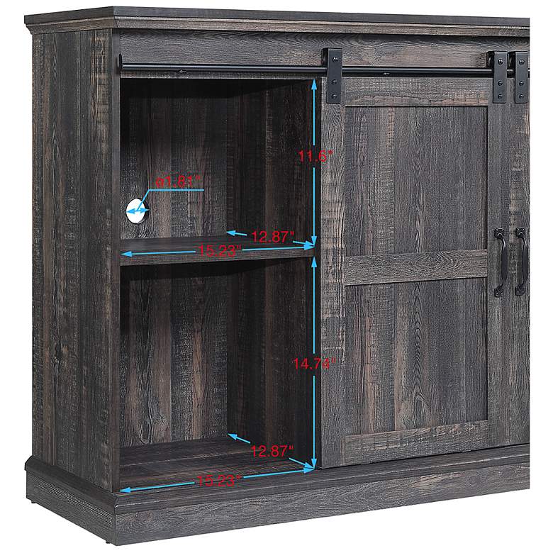 Image 4 Myrtle 60"W Heavy Brown 2-Door 5-Shelf Electric Fireplace more views