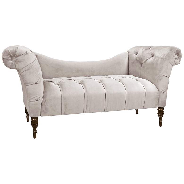 Image 1 Mystere Dove Gray Fabric Tufted Chaise