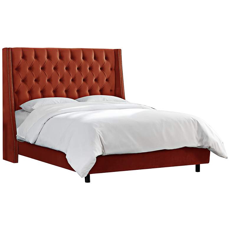 Image 1 Mystere Hacienda Queen Nail Button Tufted Wingback Bed