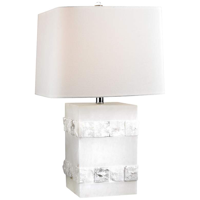 Image 1 Mystery Cube White Alabaster Stone Block Table Lamp