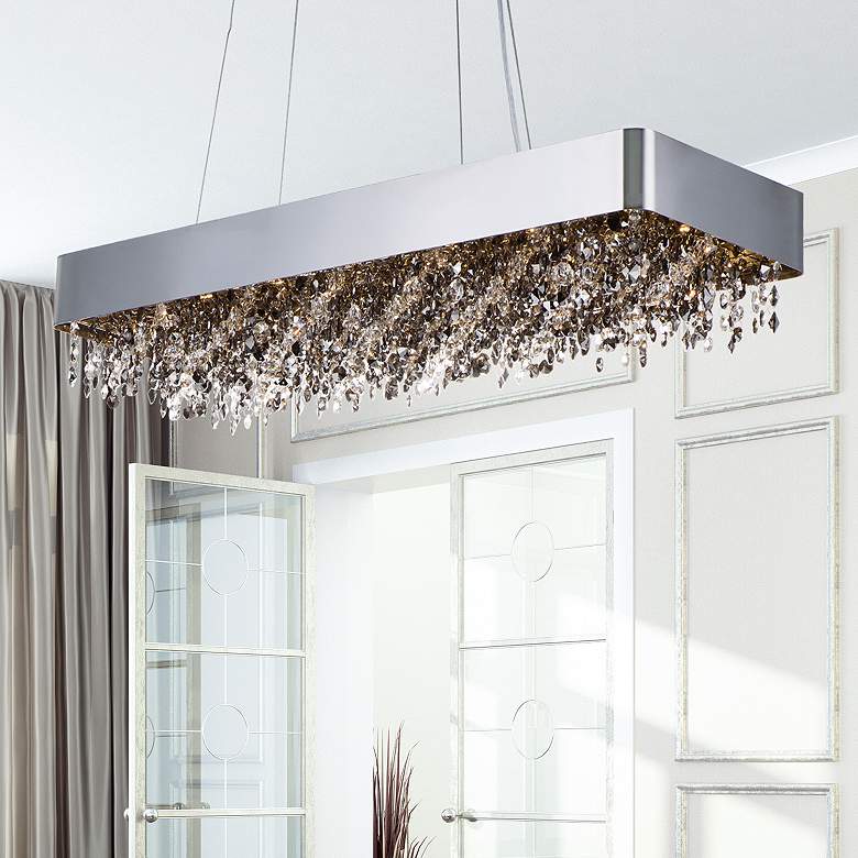 Image 2 Mystic 12" Wide Polished Chrome LED Linear Mini Pendant