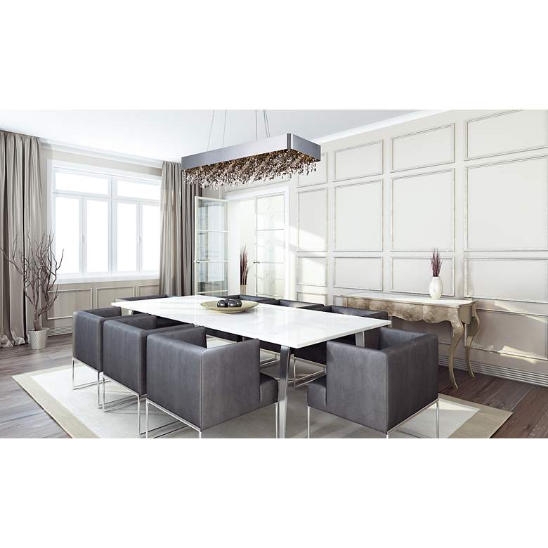 Image 7 Mystic 12" Wide Polished Chrome LED Linear Mini Pendant more views