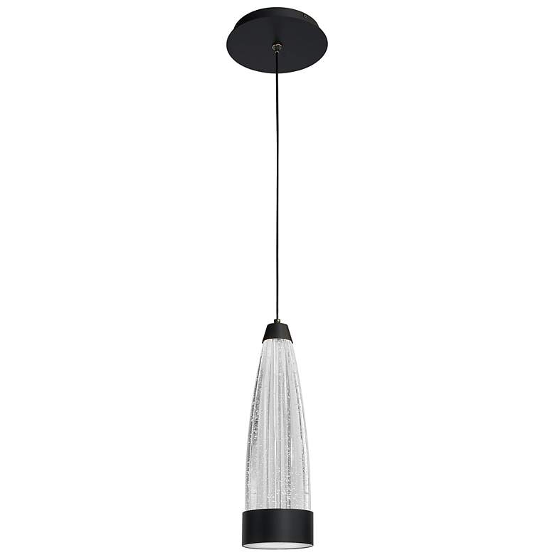 Image 1 Mystic 12"H x 3.75"W 1-Light Pendant in Black