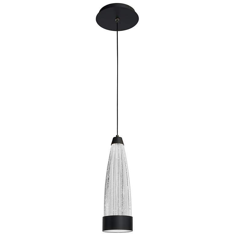 Image 1 Mystic 12 inchH x 3.75 inchW 1-Light Pendant in Black