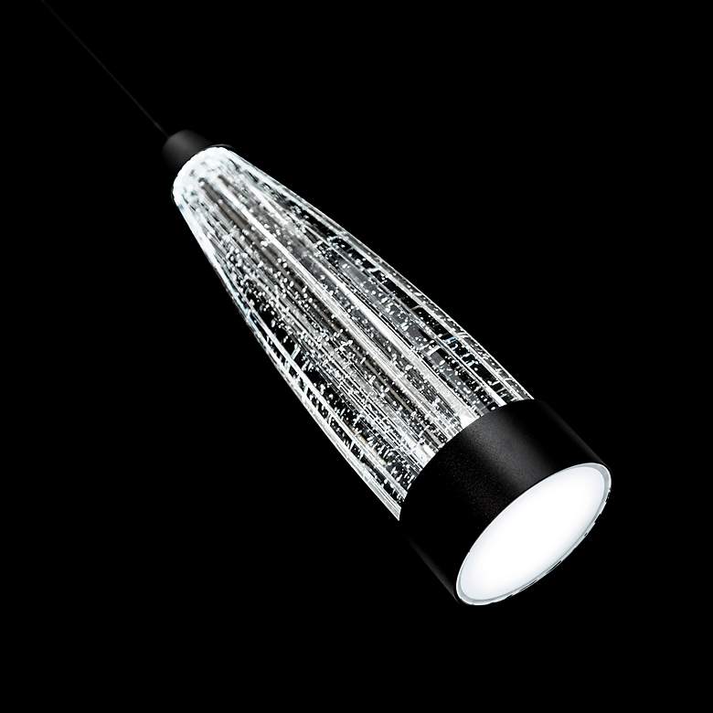 Image 2 Mystic 12"H x 3.75"W 1-Light Pendant in Black more views