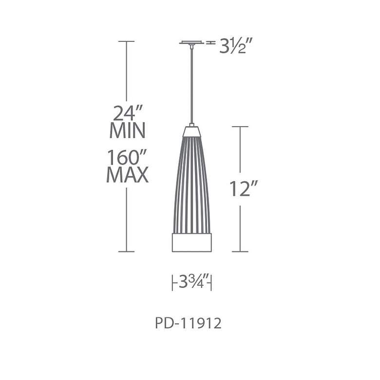 Image 4 Mystic 12"H x 3.75"W 1-Light Pendant in Black more views
