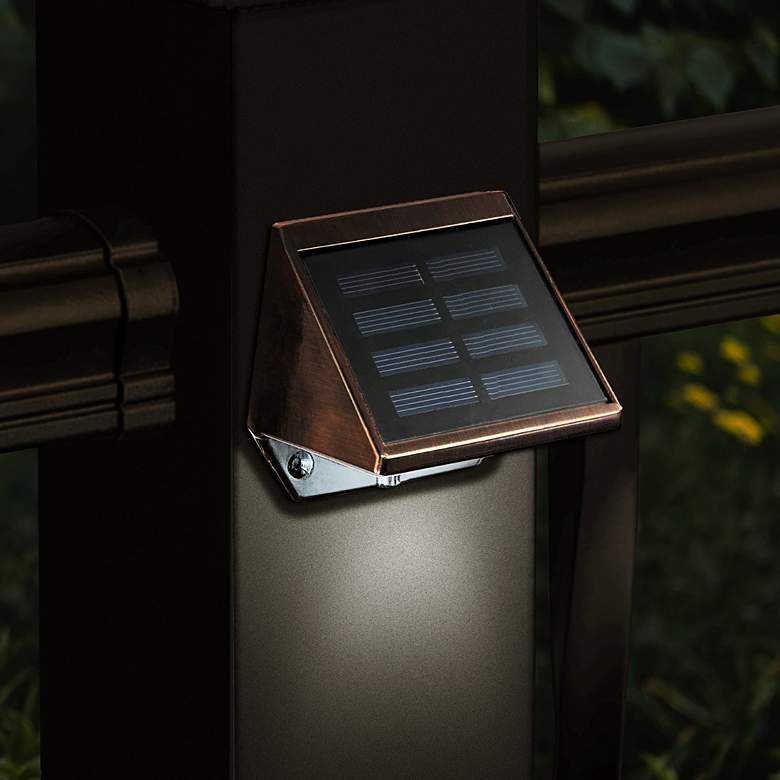 Image 2 Mystic 3 inch High Electroplated Copper Solar LED Deck Light more views