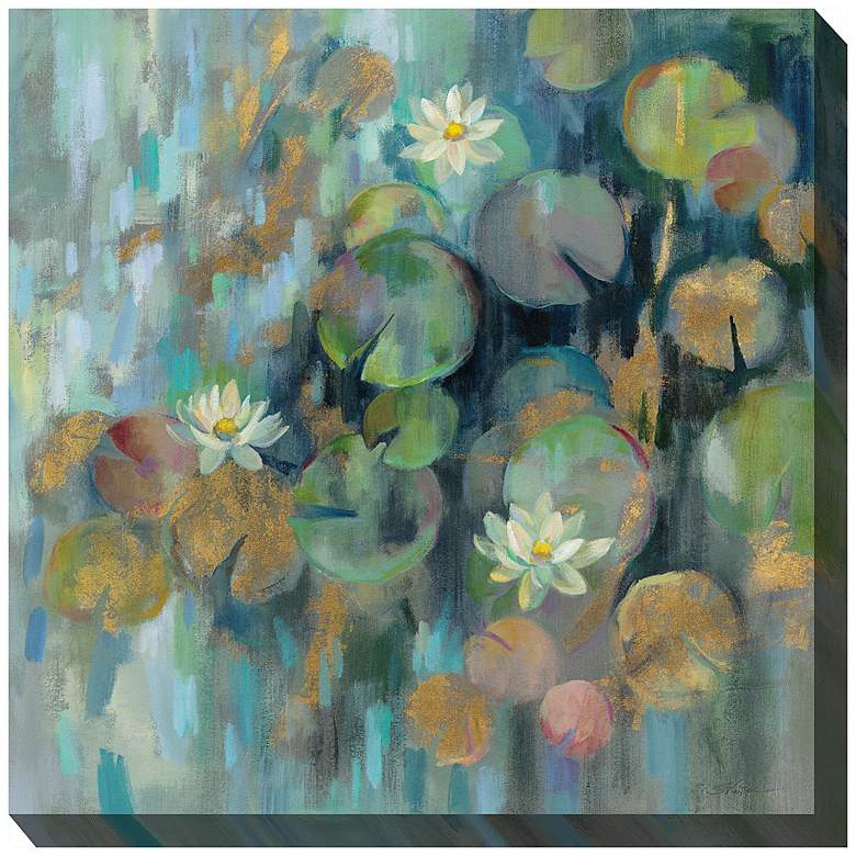 Image 2 Mystic Pond 24" Square All-Weather Outdoor Canvas Wall Art