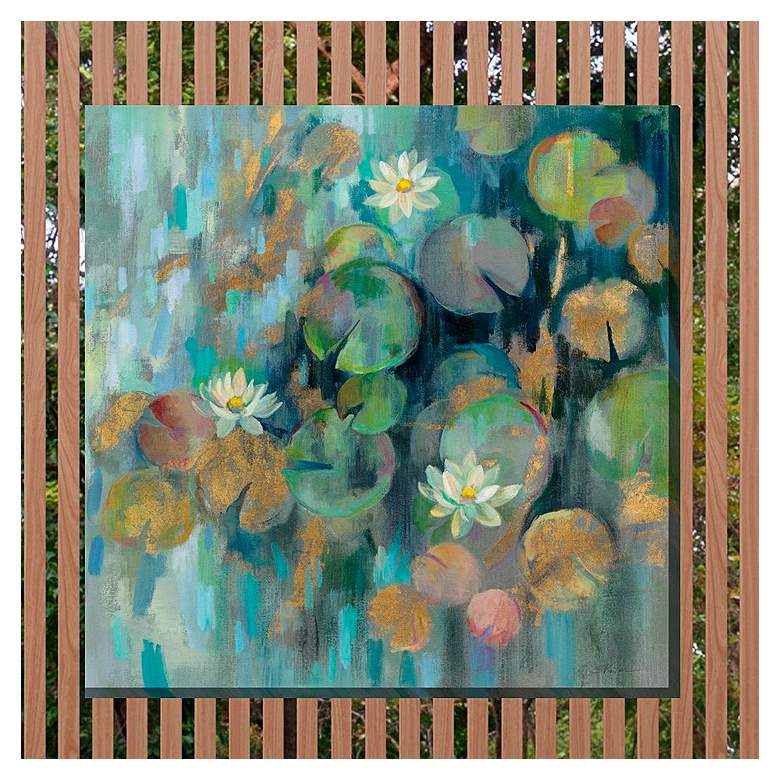 Image 1 Mystic Pond 24" Square All-Weather Outdoor Canvas Wall Art