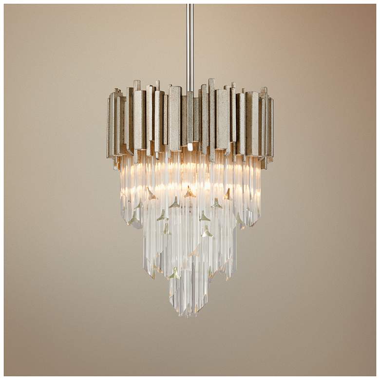 Image 1 Mystique 16" Wide Modern Silver Leaf Pendant Light