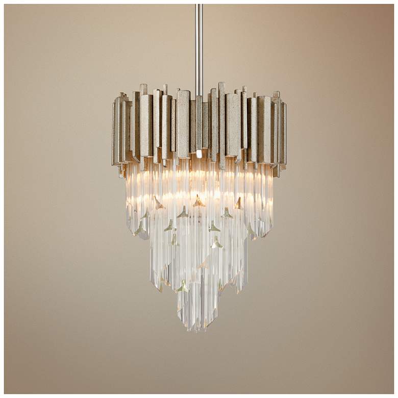 Image 1 Mystique 16 inch Wide Modern Silver Leaf Pendant Light