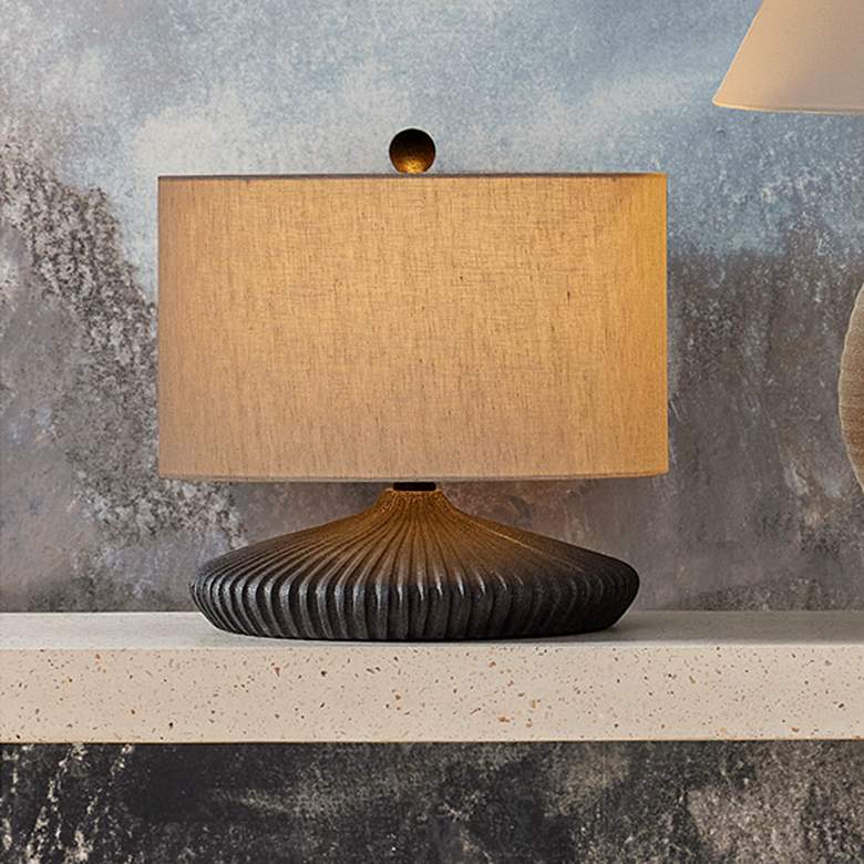 Image 1 Mythmaker 17"H Black Granite Terracotta Accent Table Lamp