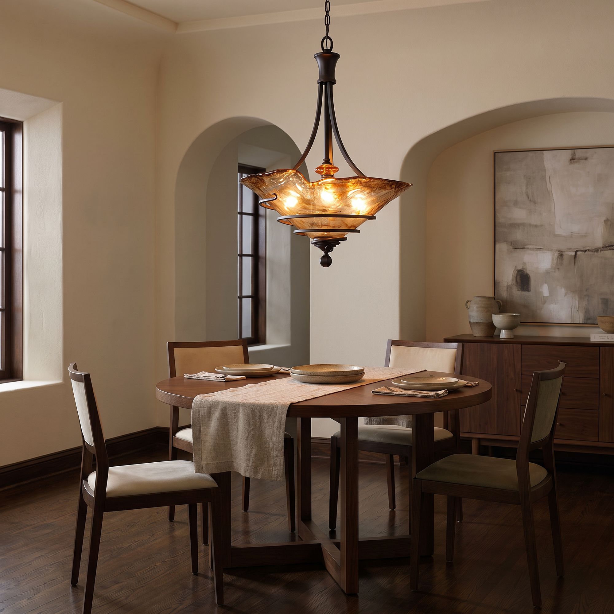 Image 1 Uttermost Vitalia 22 1/4" Wide 3-Light Handcrafted Pendant Chandelier in scene