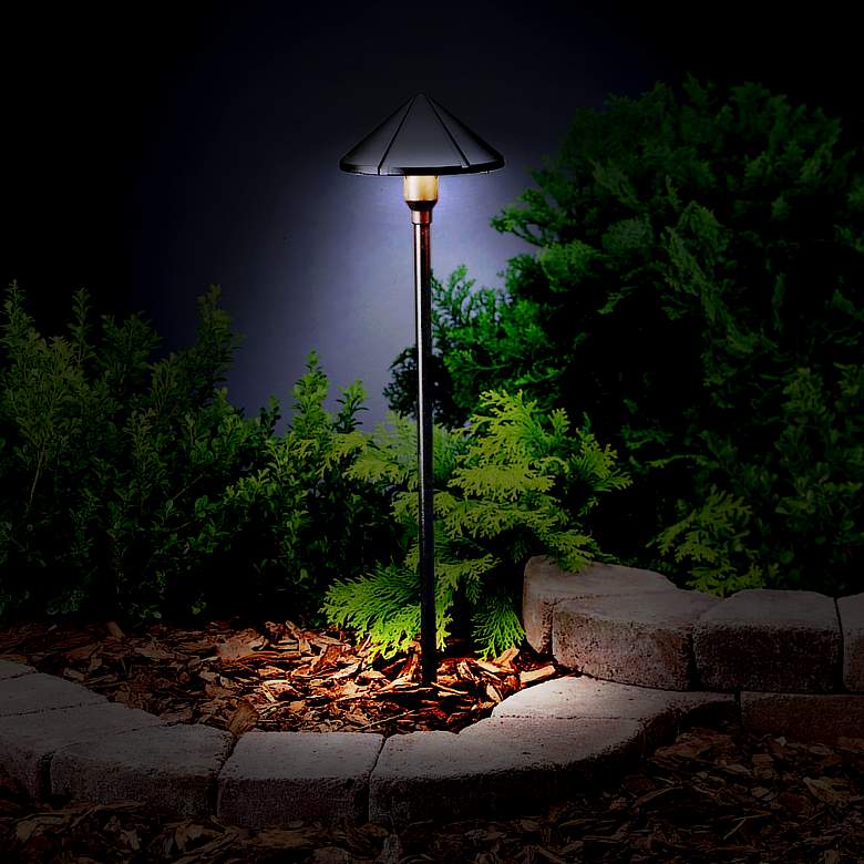 Image 1 Kichler 22 1/4 inch High Bronze Center-Mount LED Path Light in scene